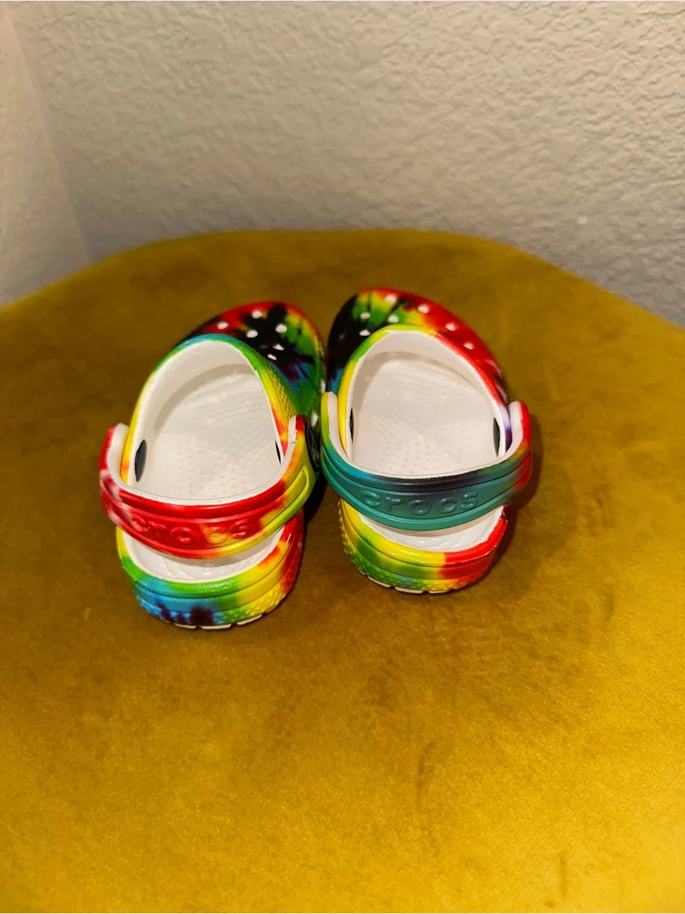 CROCS Kids Tie-Dye Clogs in Rainbow Colors